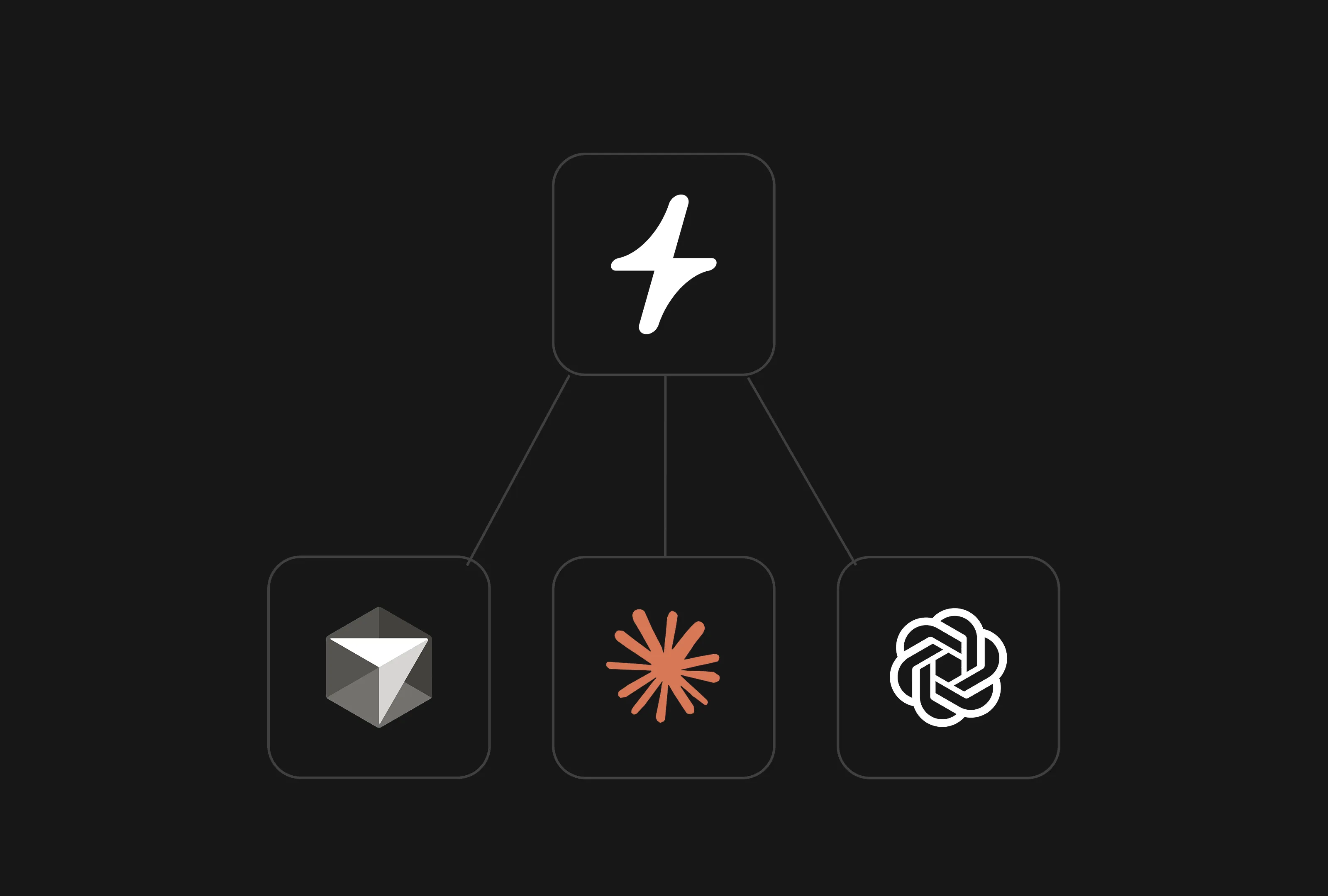 Domain Search MCP concept: the Instant Domain Search logo connected to Cursor, Claude, and ChatGPT