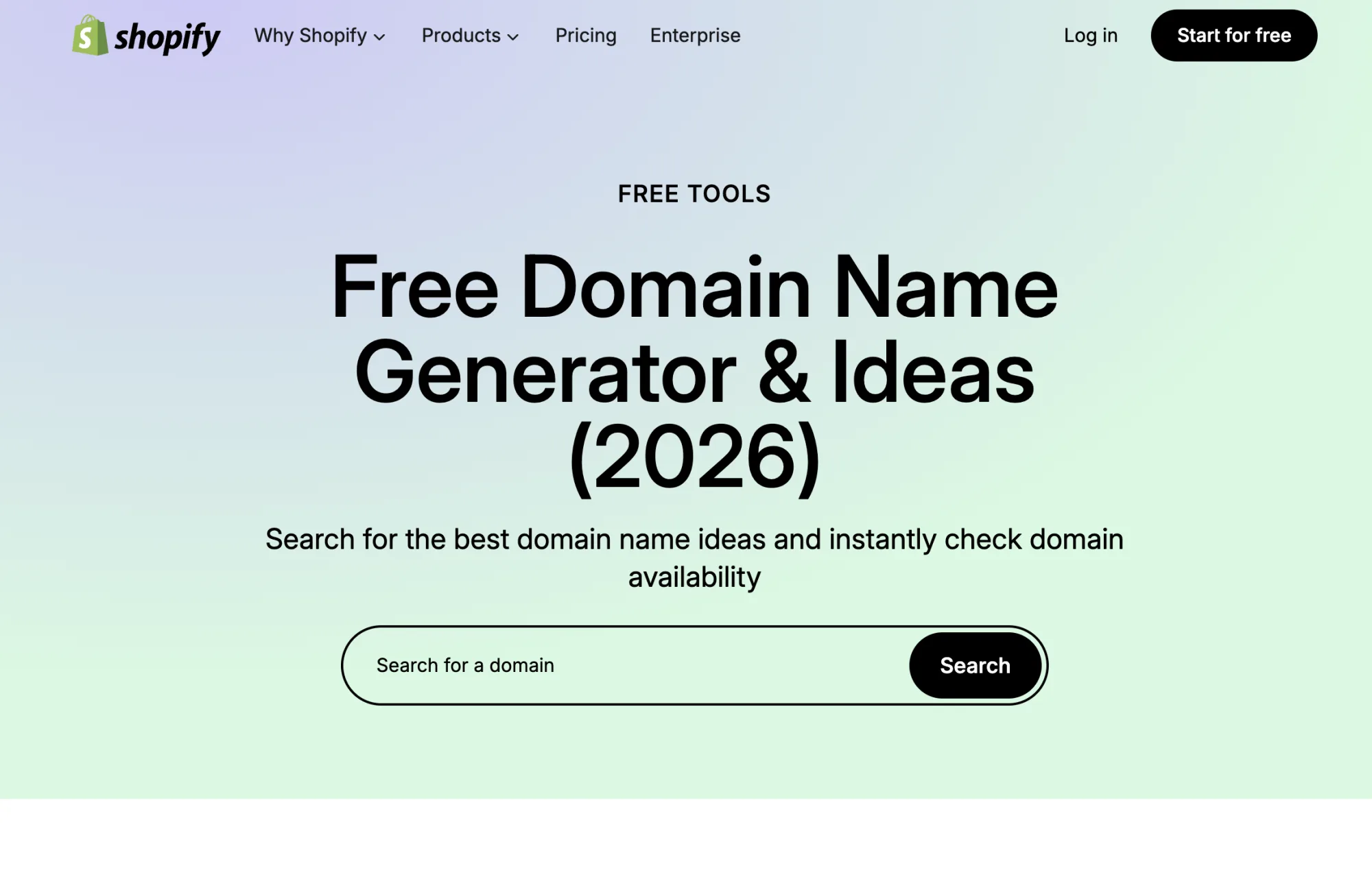 Shopify Business Name Generator UI showing an AI-prompted naming session for an ecommerce store